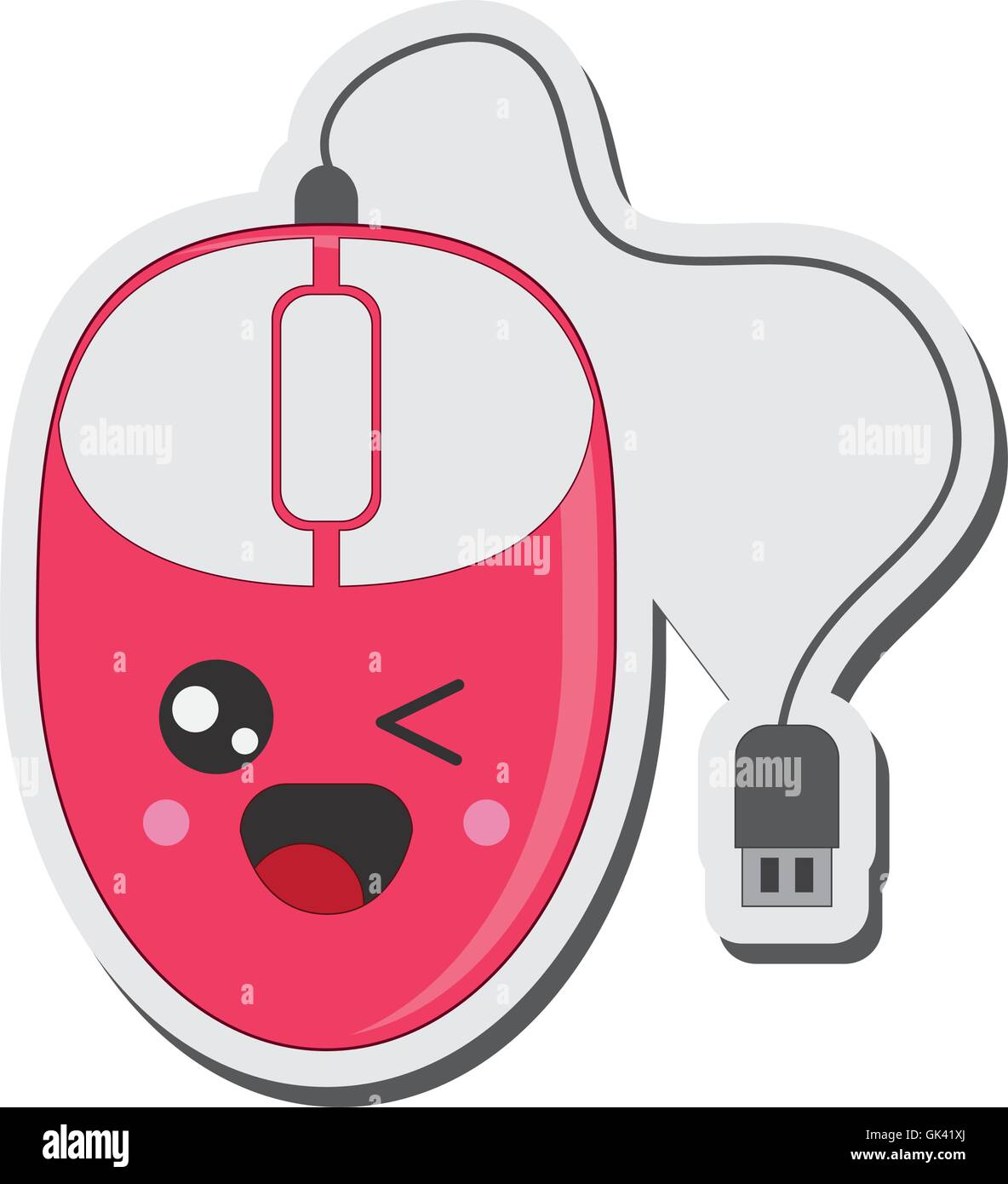 Kawaii-Computer-Maus-Symbol Stock Vektor