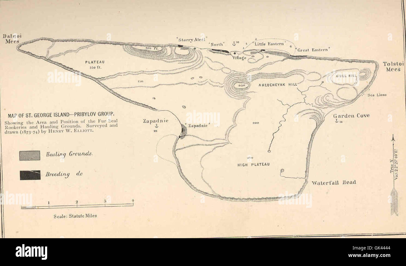 45362 Karte von St. George Island--Pribylov Gruppe Stockfoto