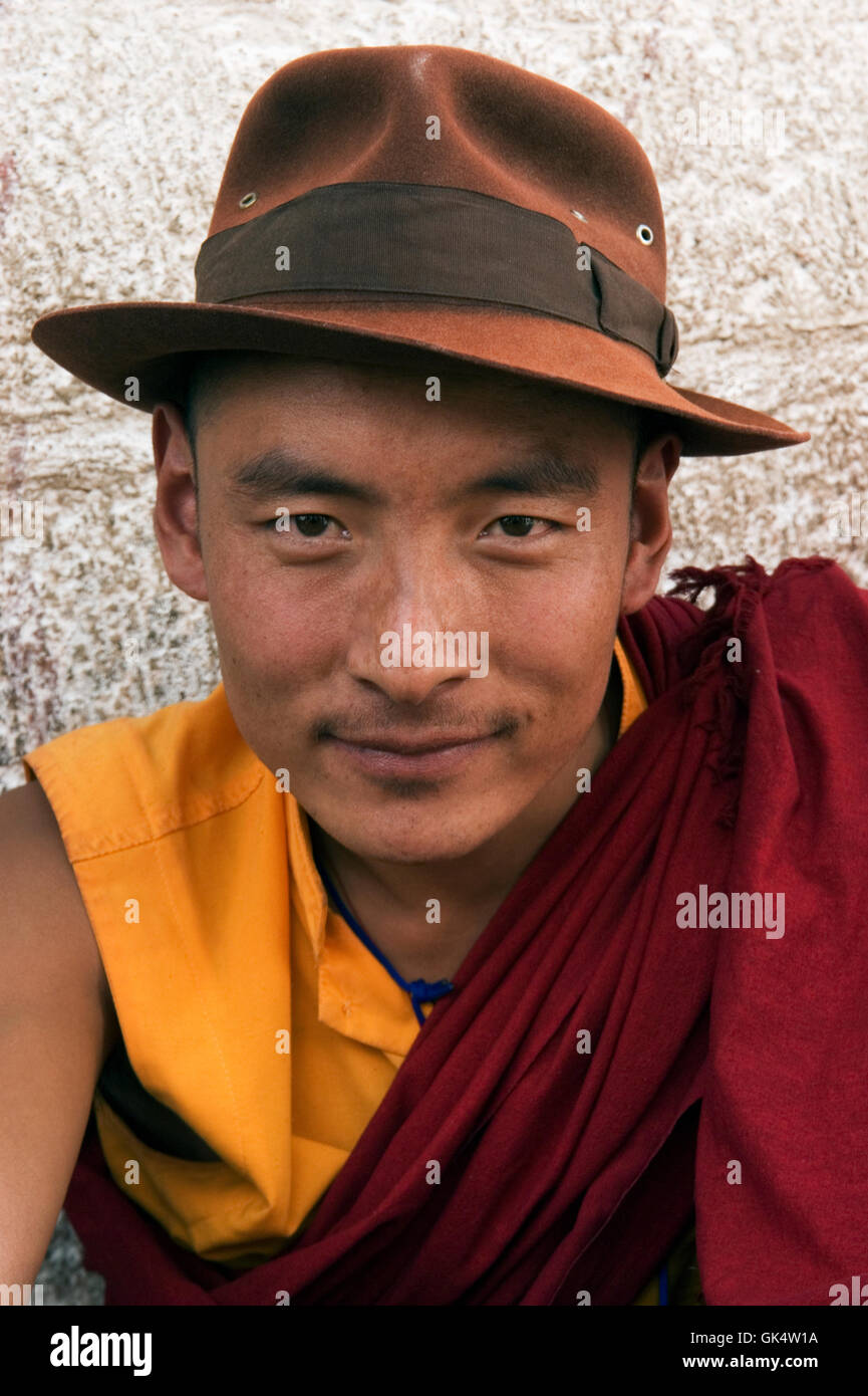 18. August 2007, Lhasa, Tibet, China---Mönch am Jokhang Tempel---Bild von Jeremy Horner © Stockfoto