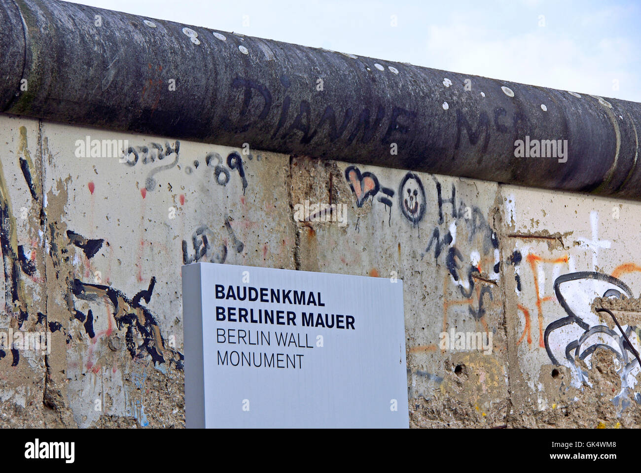 Mauer Berlin daub Stockfoto