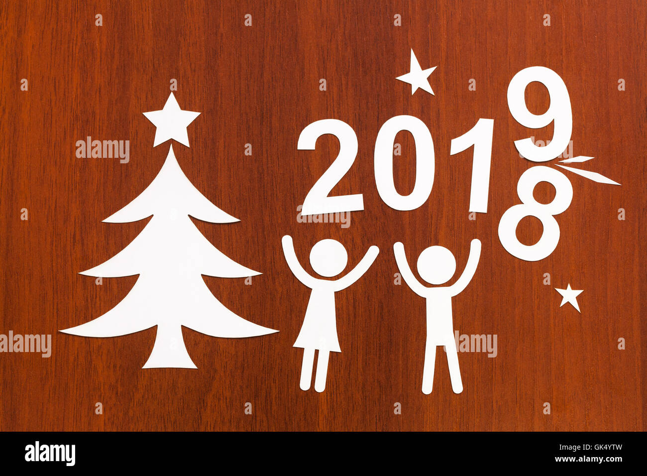 Neue Jahr 2019 ändert 2018. Abstrakte Weihnachten Konzeptbild Stockfoto