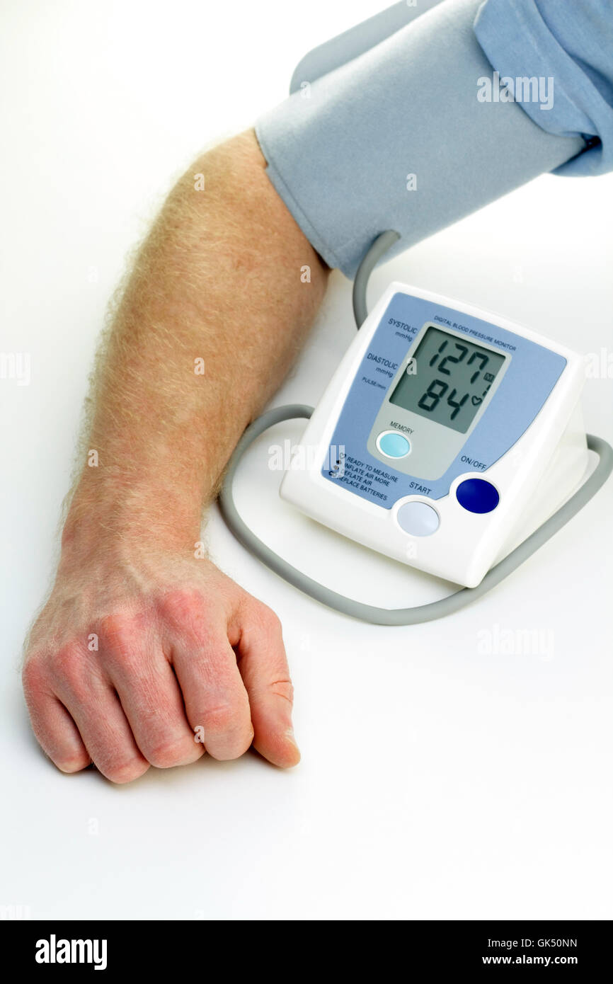 Monitor-Bluthochdruck Stockfoto