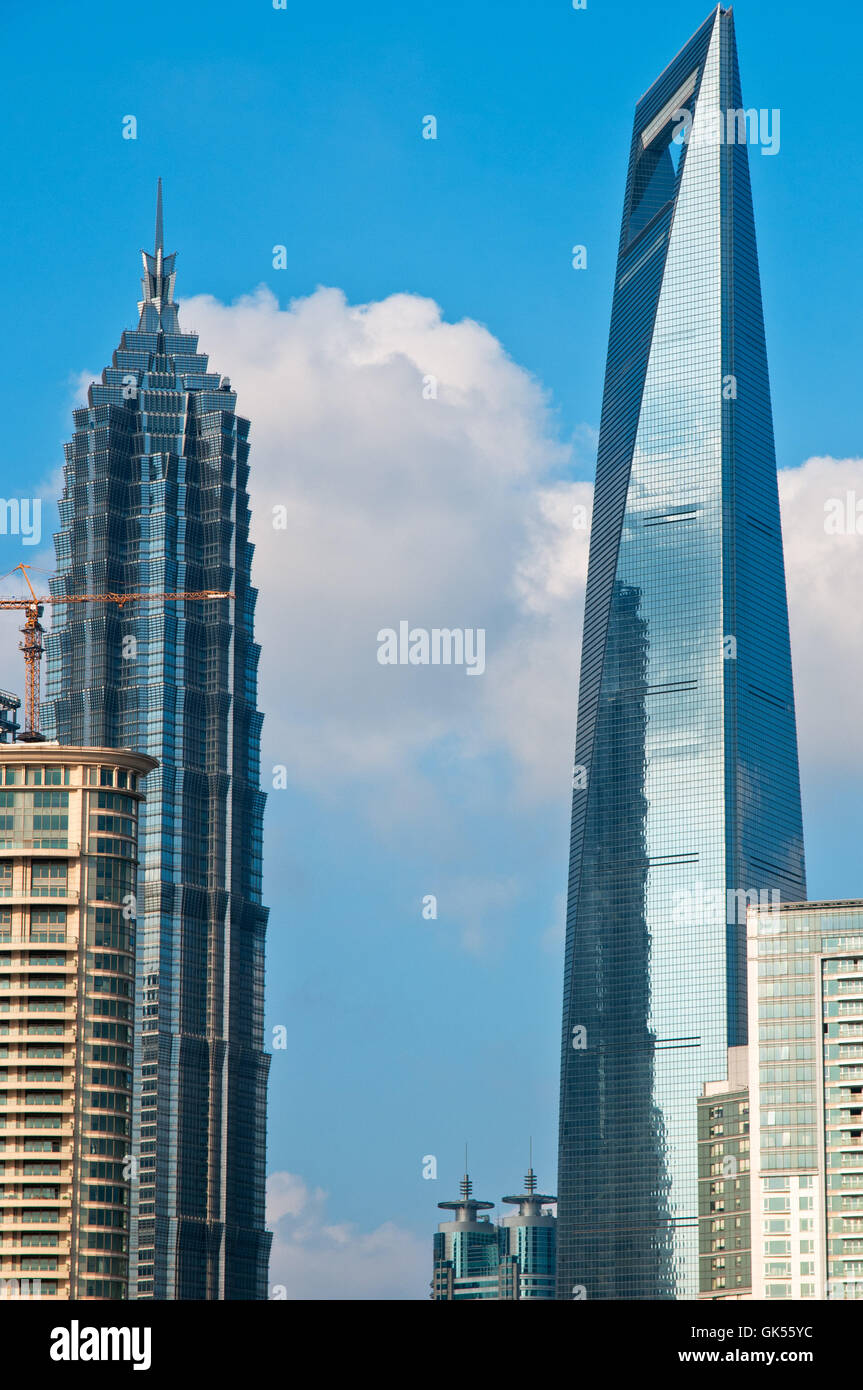 Blauer Turm-Büro Stockfoto