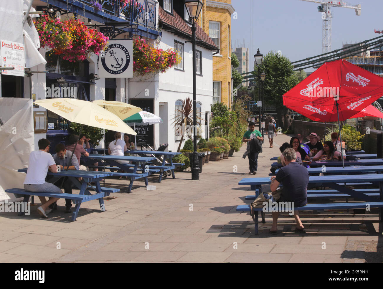 Blue Anchor Pub Hammersmith London Sommer 2016 Stockfoto