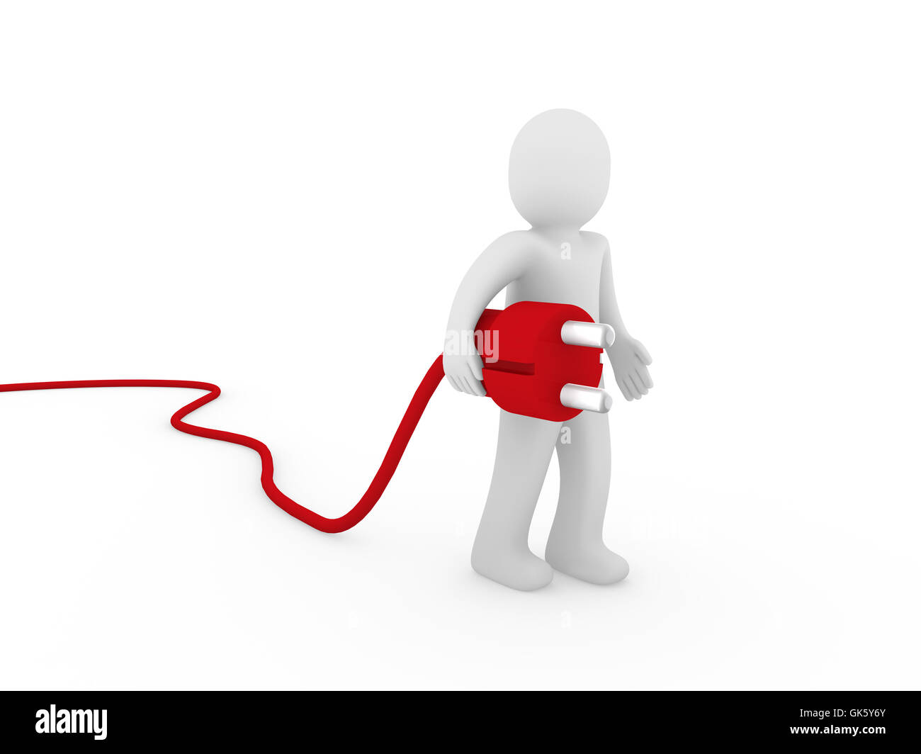 3D menschlichen Stecker rot Stockfoto