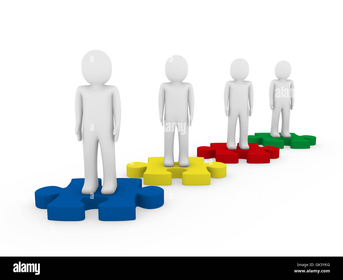 3D Männer puzzle Teamarbeit Stockfoto 3D Männer puzzle Teamarbeit Stockfoto