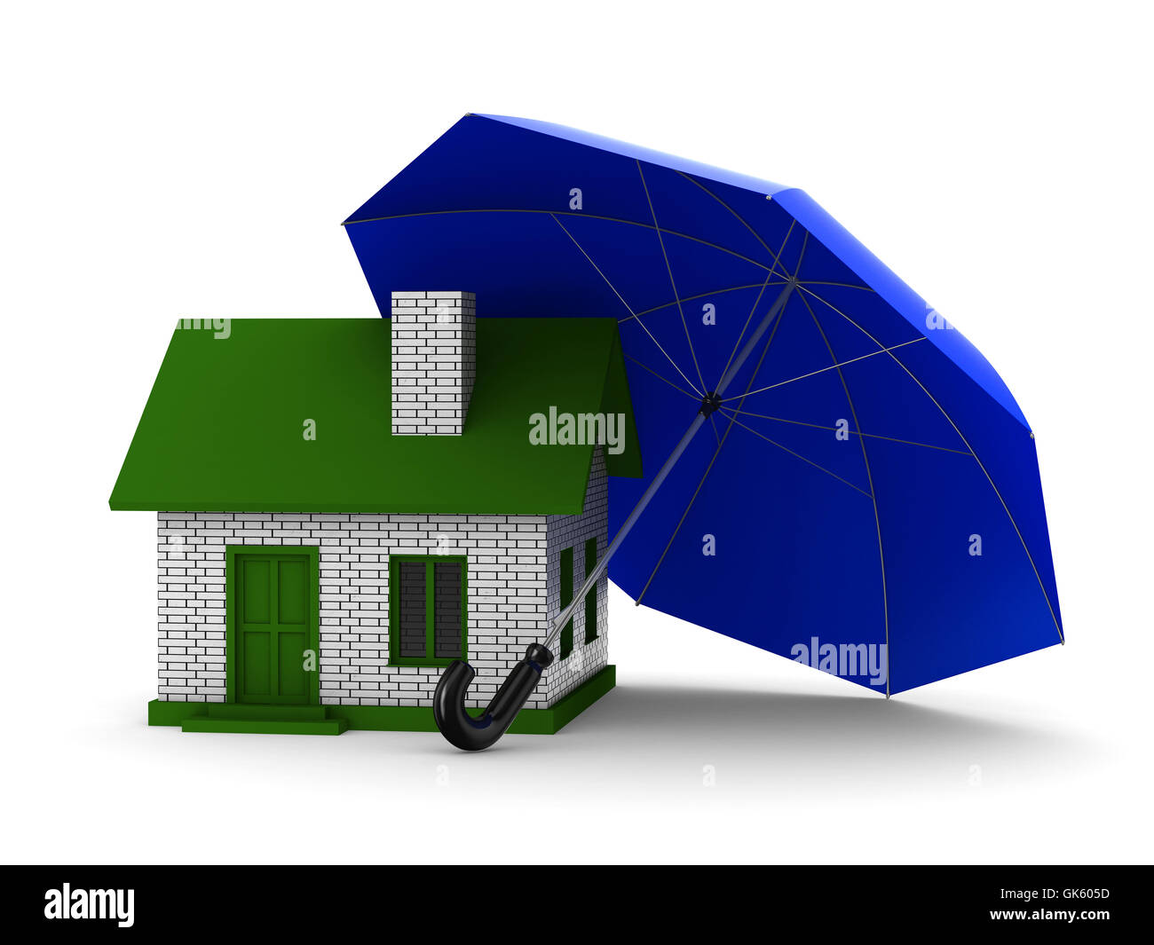 Versicherung der Behausung. Isolierte 3D-Bild auf weißem Hintergrund Stockfoto