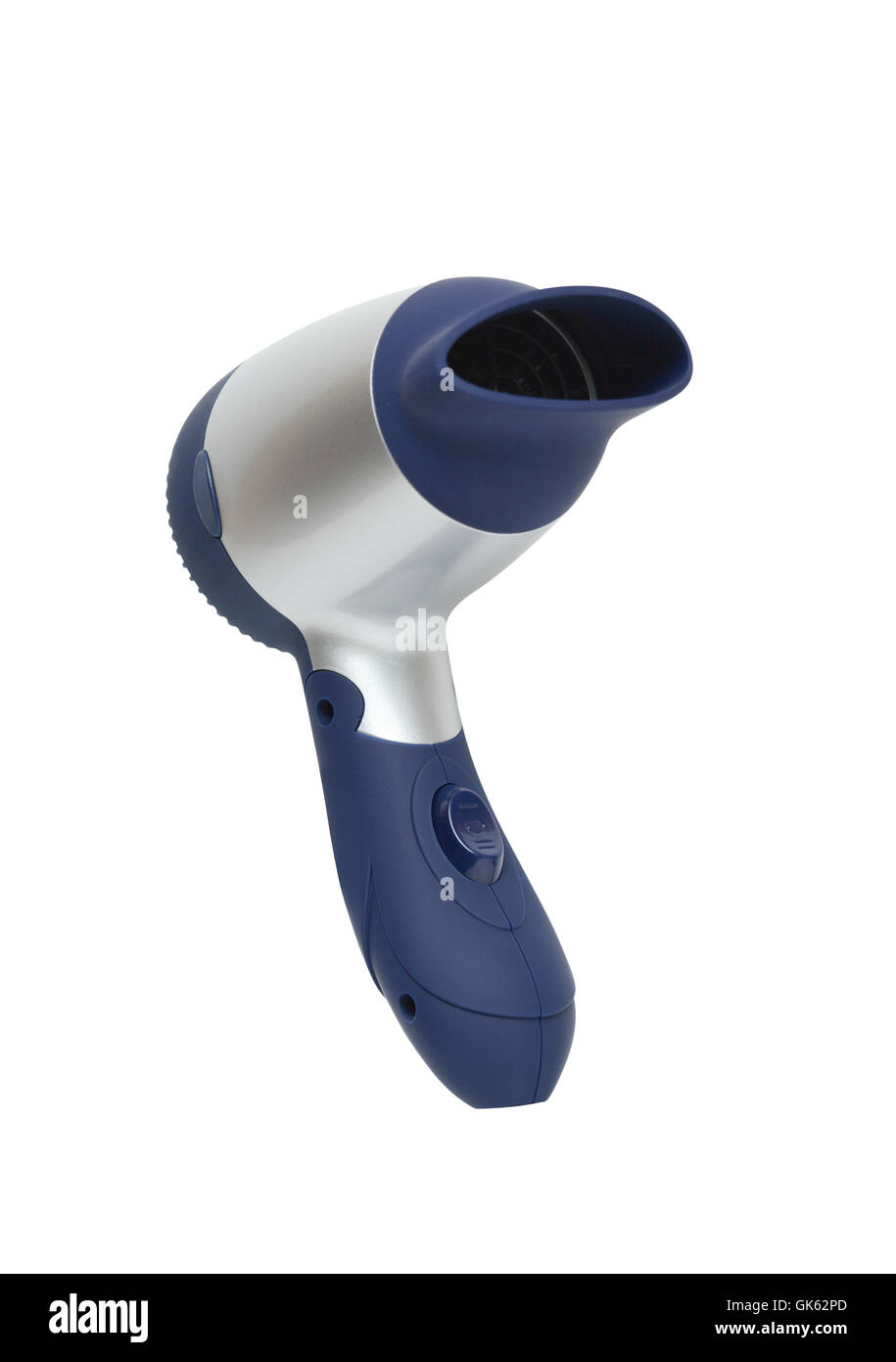 Haartrockner auf weiß Stockfoto