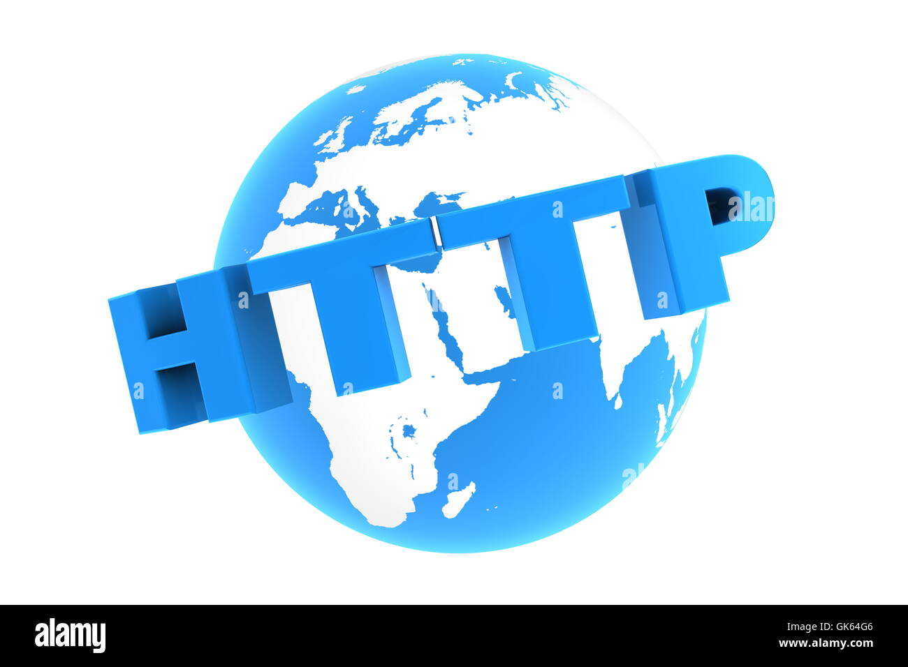 HTTP in der ganzen Welt - glänzend blau Stockfoto