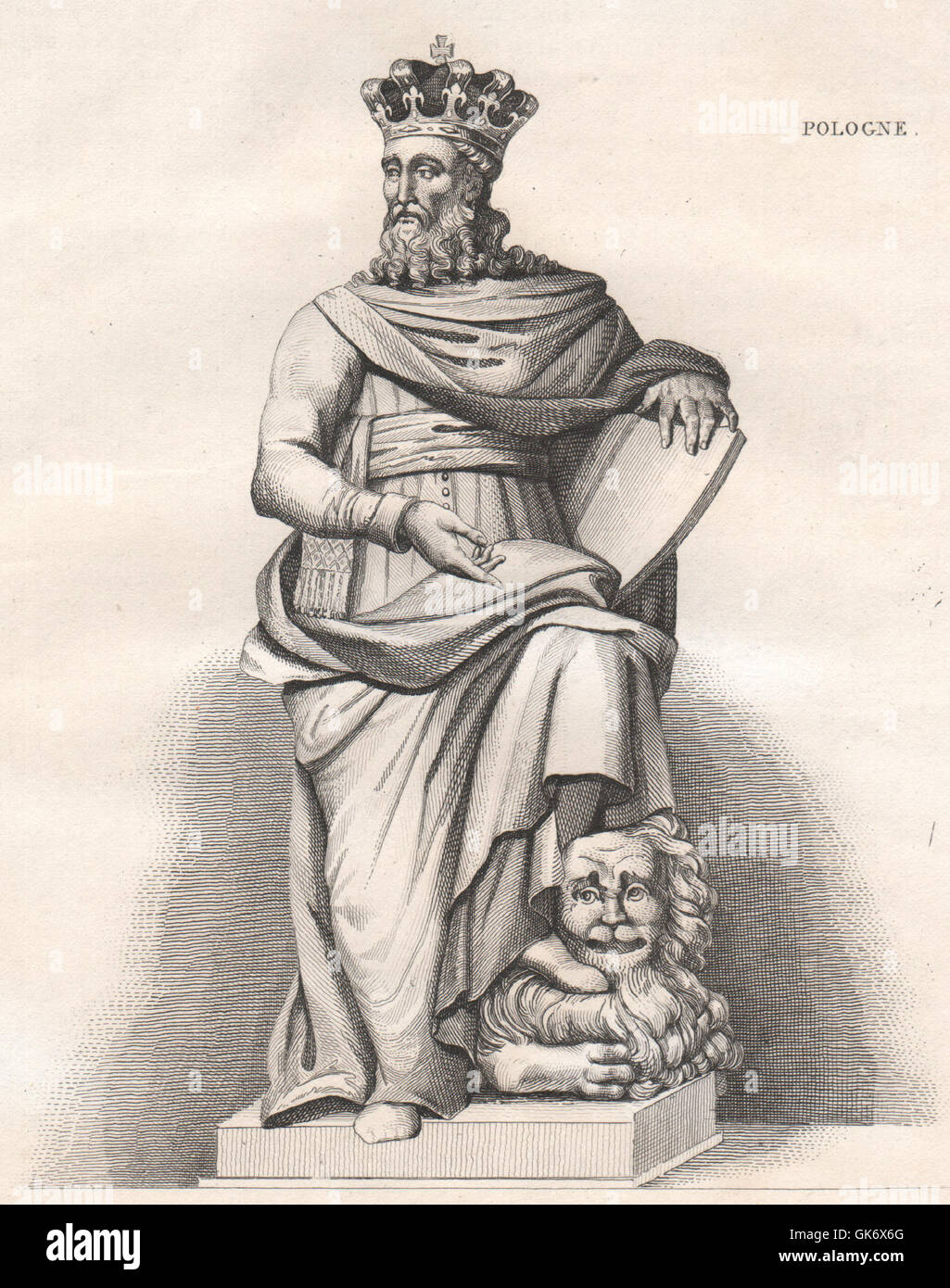 König Kasimir i., der große. Polen, antiken print 1835 Stockfotografie