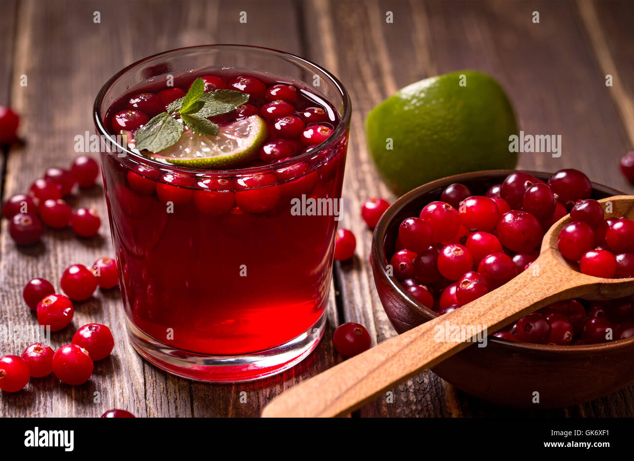 Frische Cranberry Getränk Stockfoto