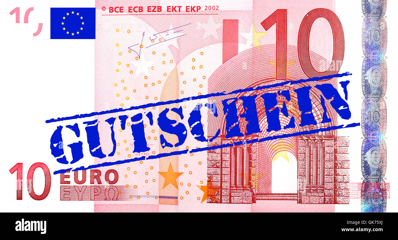 10 Euro Gutschein Stockfoto