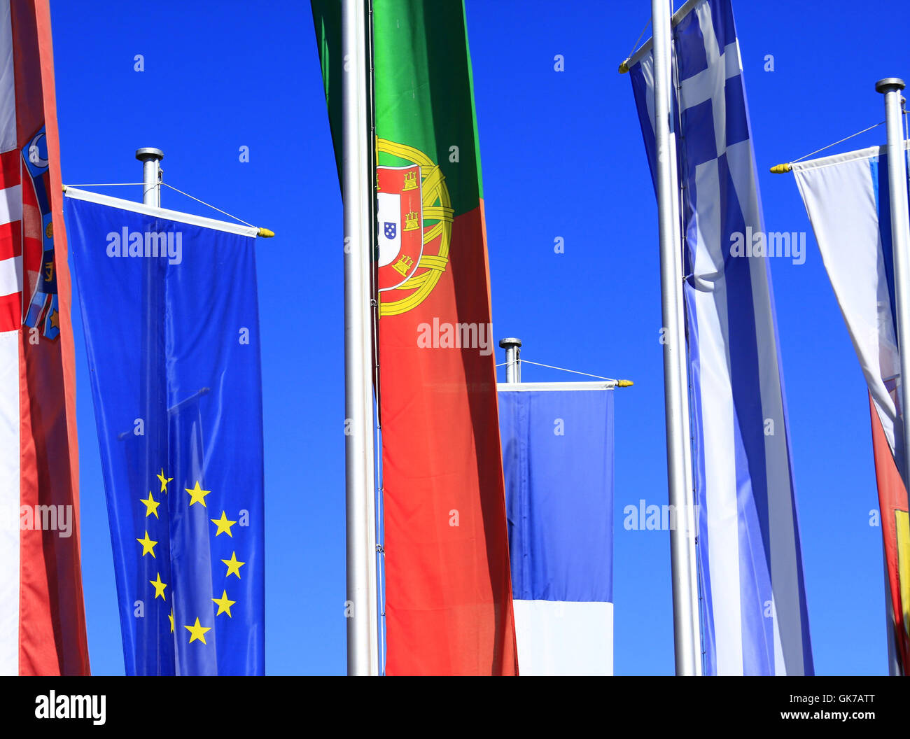 Griechenland-Europa-Flagge Stockfoto