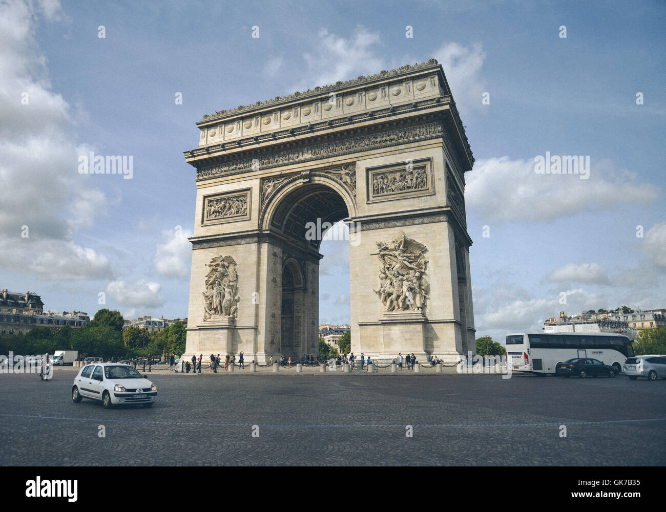 Arc de Triomphe de l ' Etoile (der Triumphbogen) in Paris Stockfoto