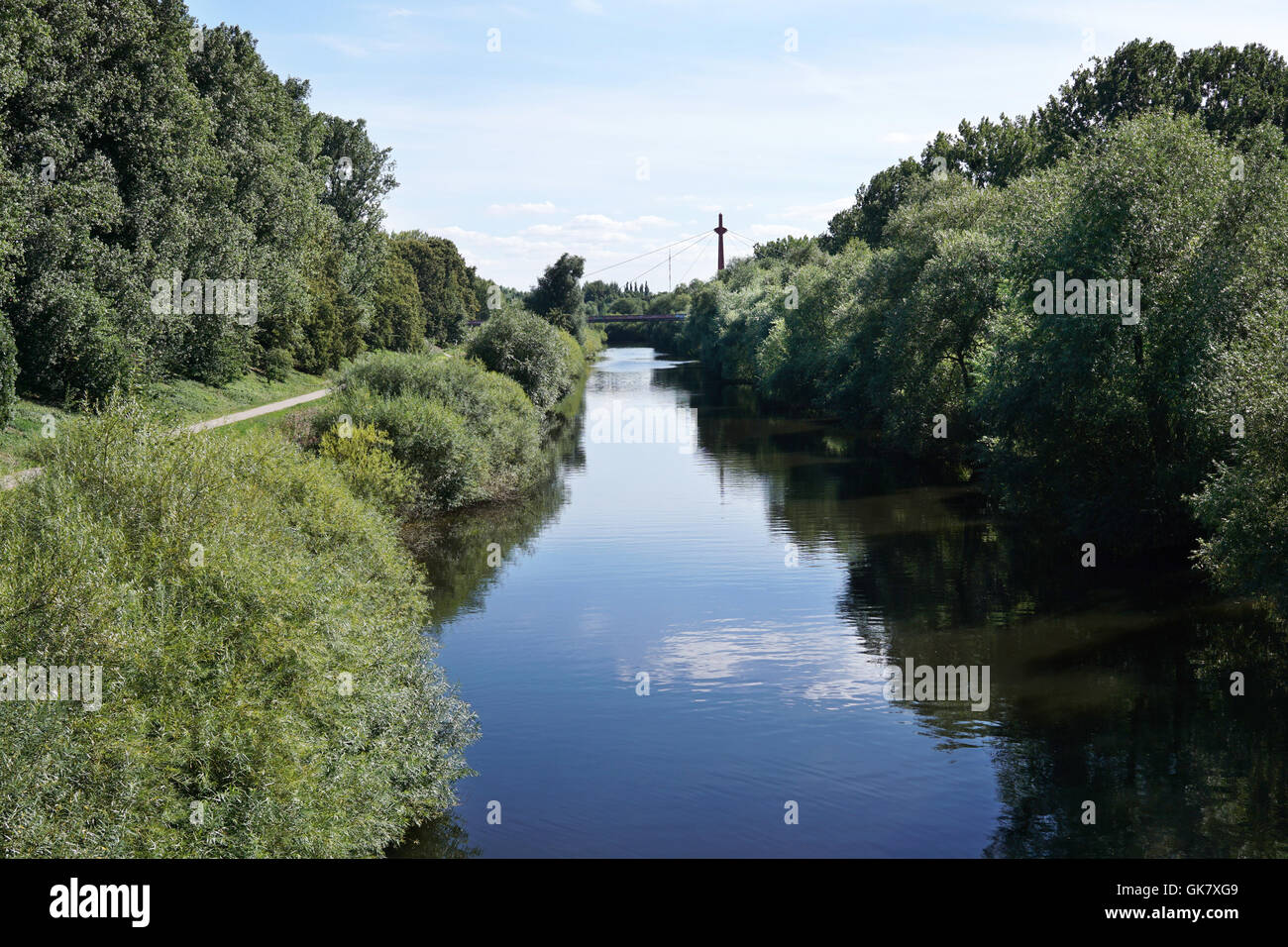 Fluss Leine bei Hannover Germany Stockfoto