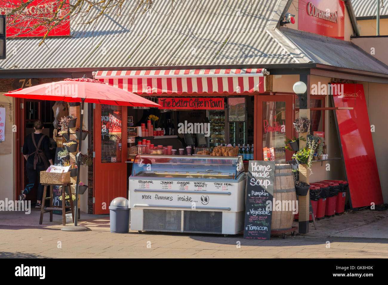Ein Eisladen in Hahndorf, in South Australia malerischen Adelaide Hills. Stockfoto