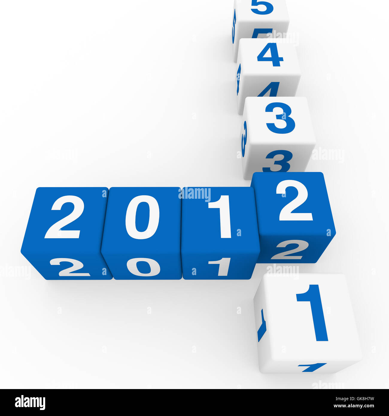 neue Jahr Cube blau weiß Stockfoto