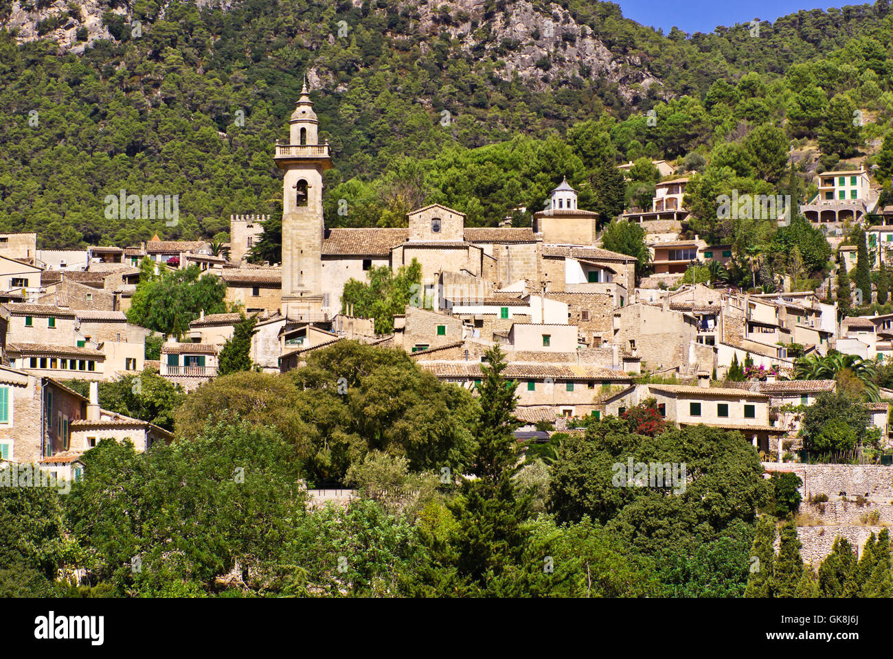 Blick auf Valldemossa in mallorca Stockfoto