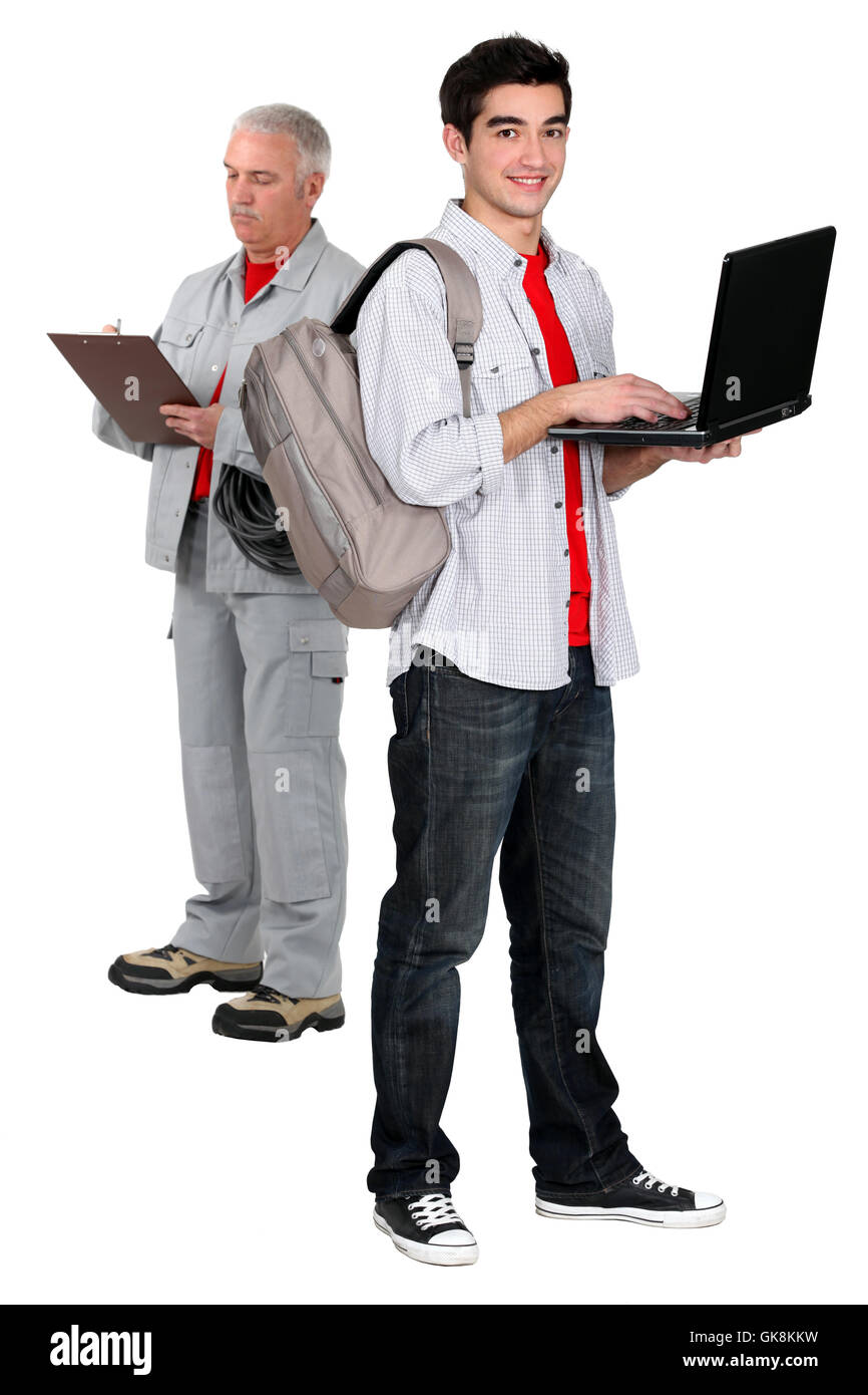 Fortschritt-Rucksack-Zwischenablage Stockfoto