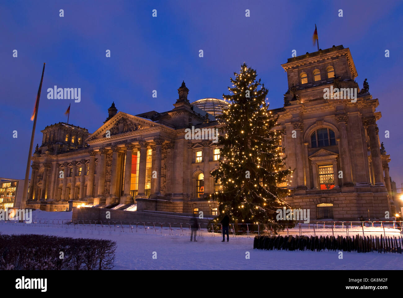 Reichstag Berlin Weihnachten Stockfoto