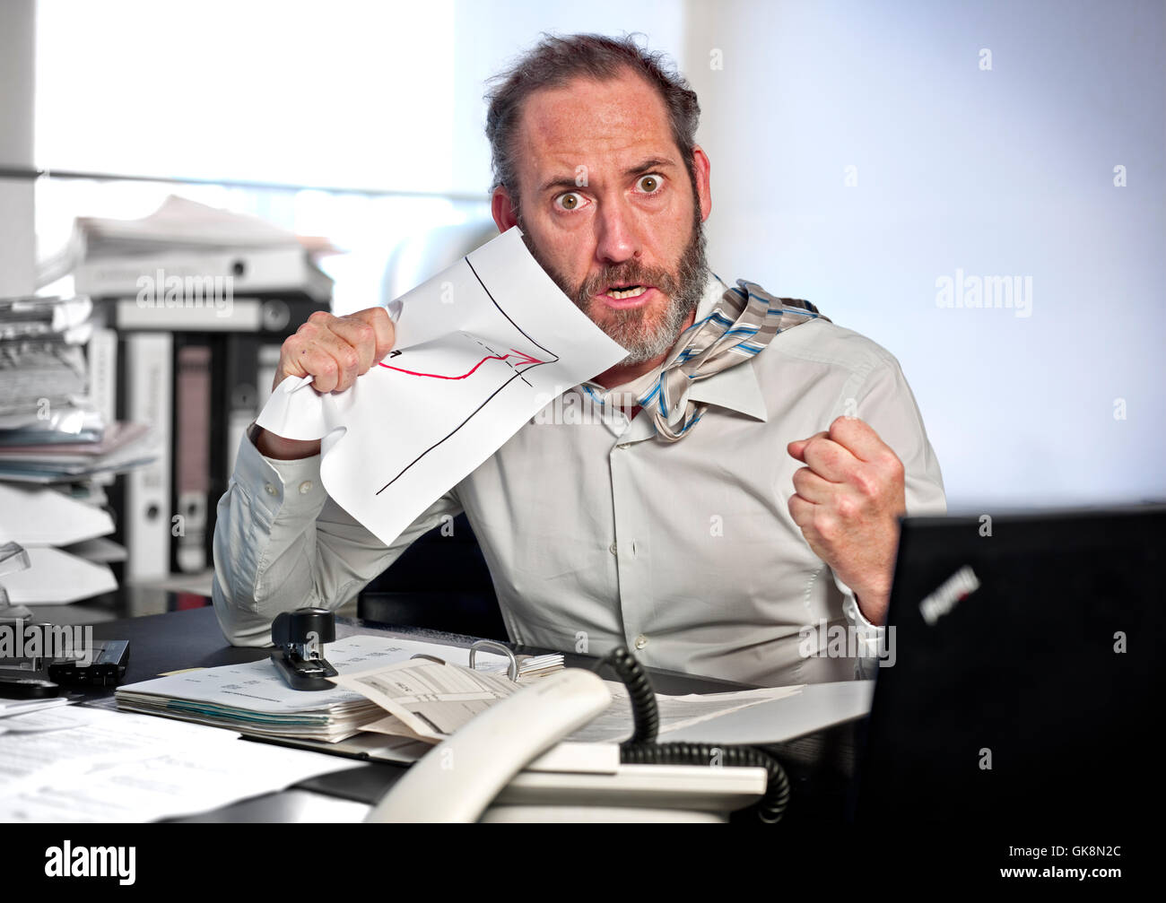 Frustration Panik Geschäftsbeziehungen Stockfoto