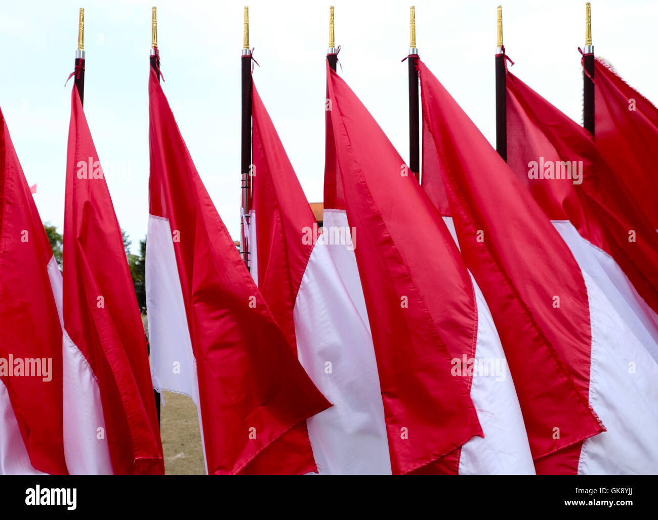 Indonesische Fahnen im wind Stockfoto