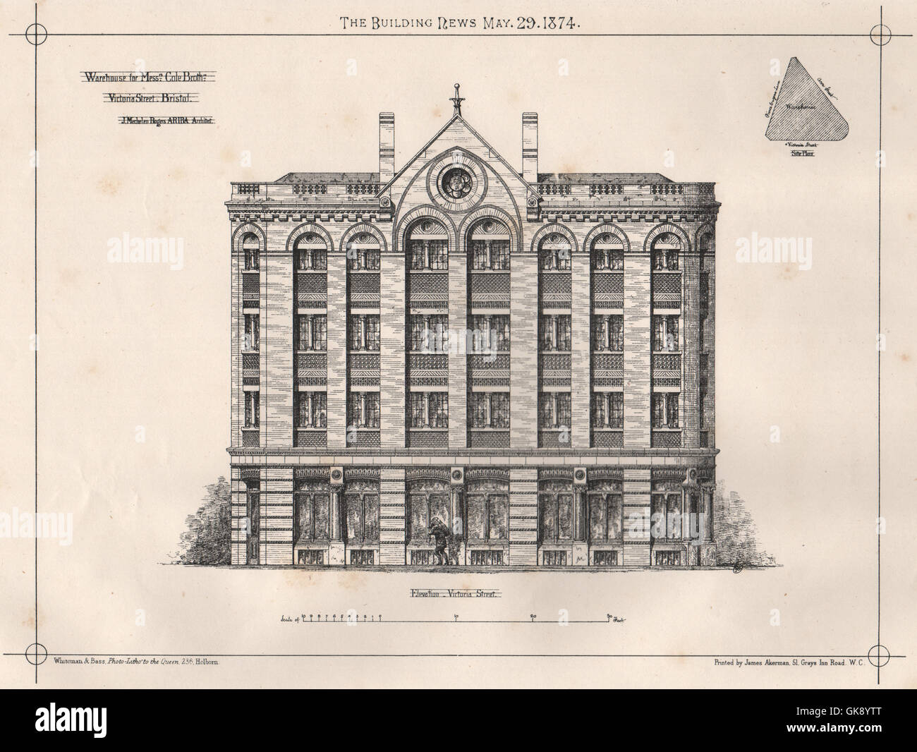 Lager für Cole Bros., Victoria Street, Bristol; J. Mechelen Rogers, 1874 Stockfoto