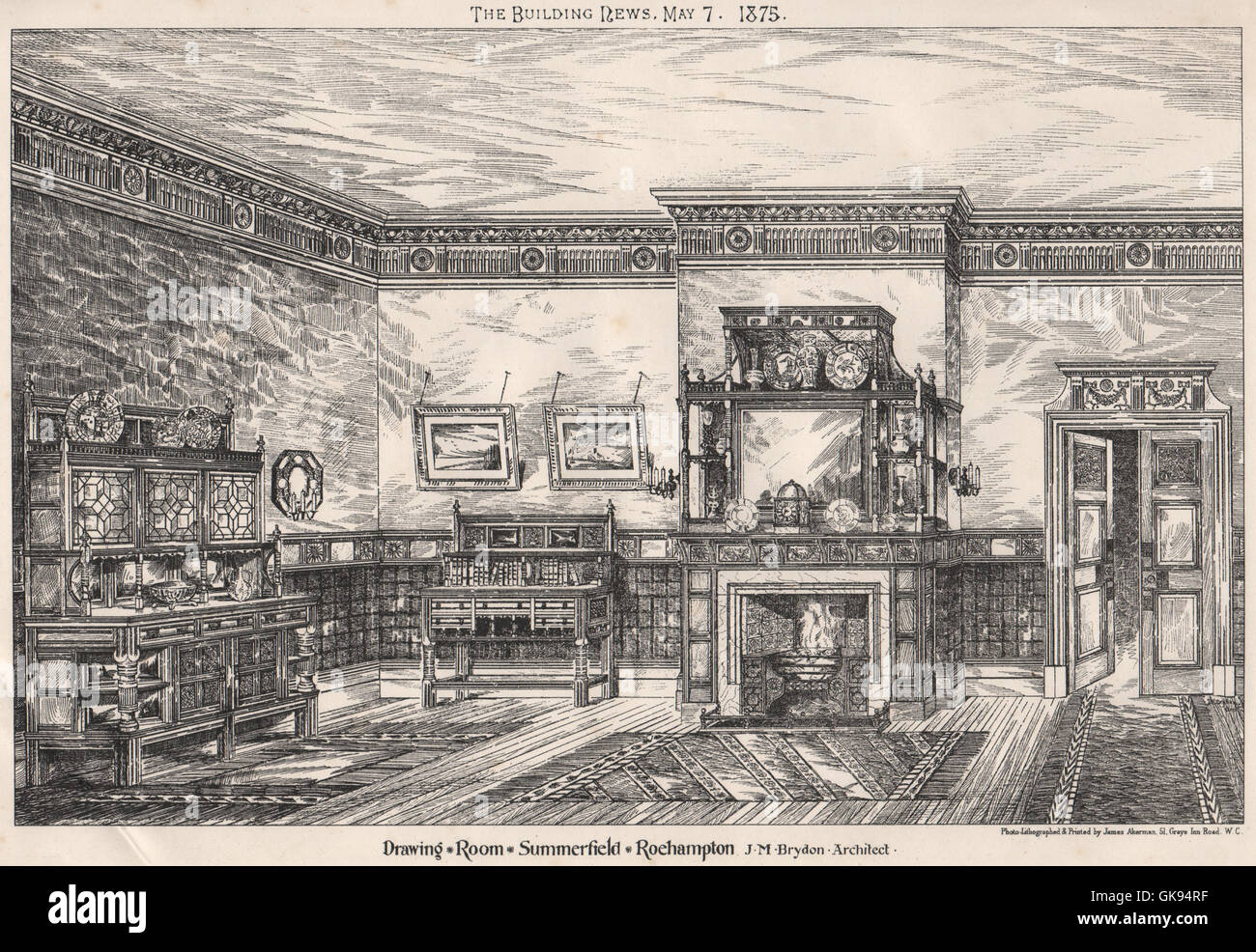 Salon, Summerfield, Roehampton; J.m. Brydon, Architekt. London, 1875 Stockfoto