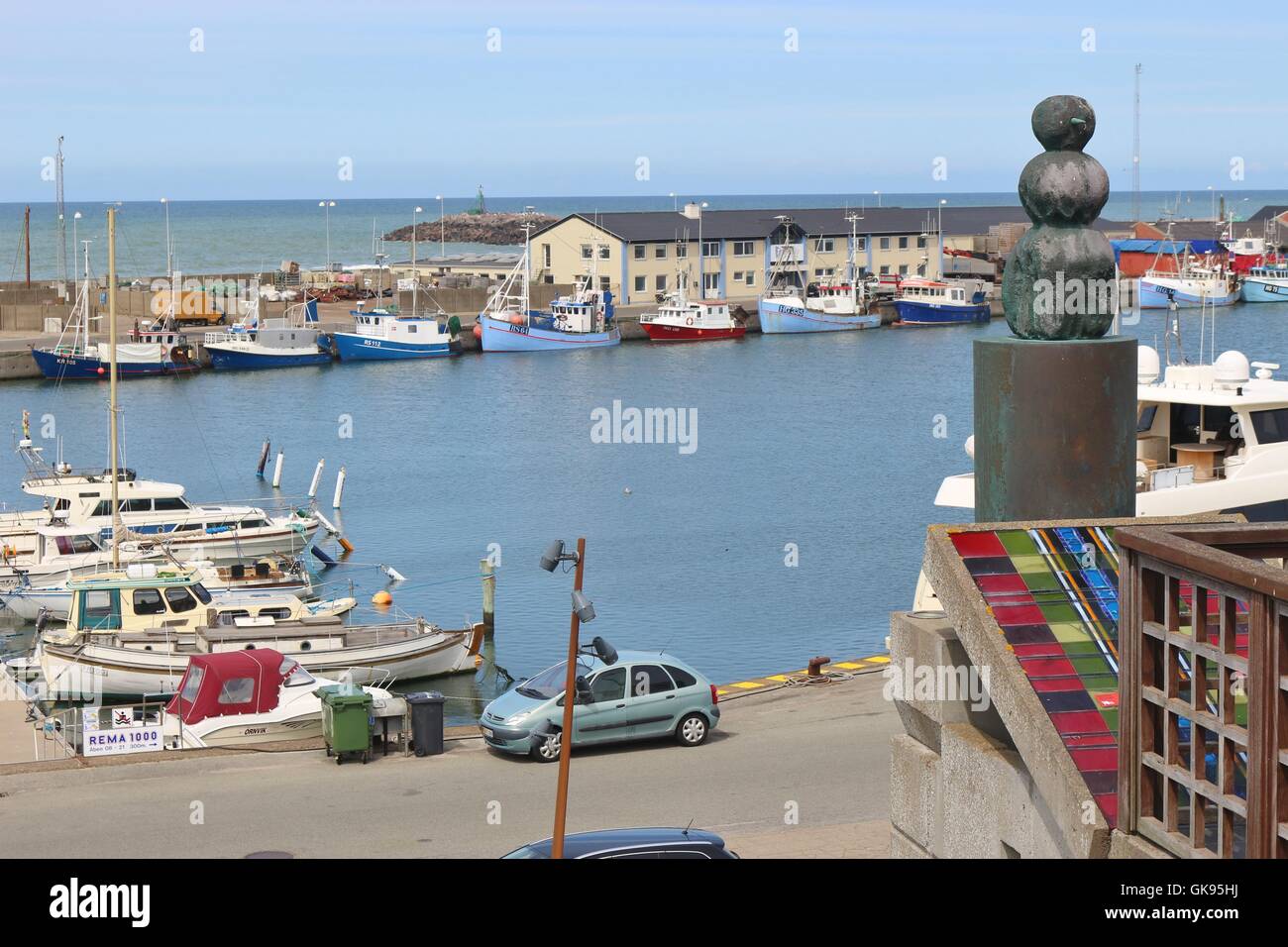 Der Hafen von Hirtshals. Die Stadt liegt an der Nordspitze Dänemarks und ist einen wichtiger Fährhafen. Stockfoto