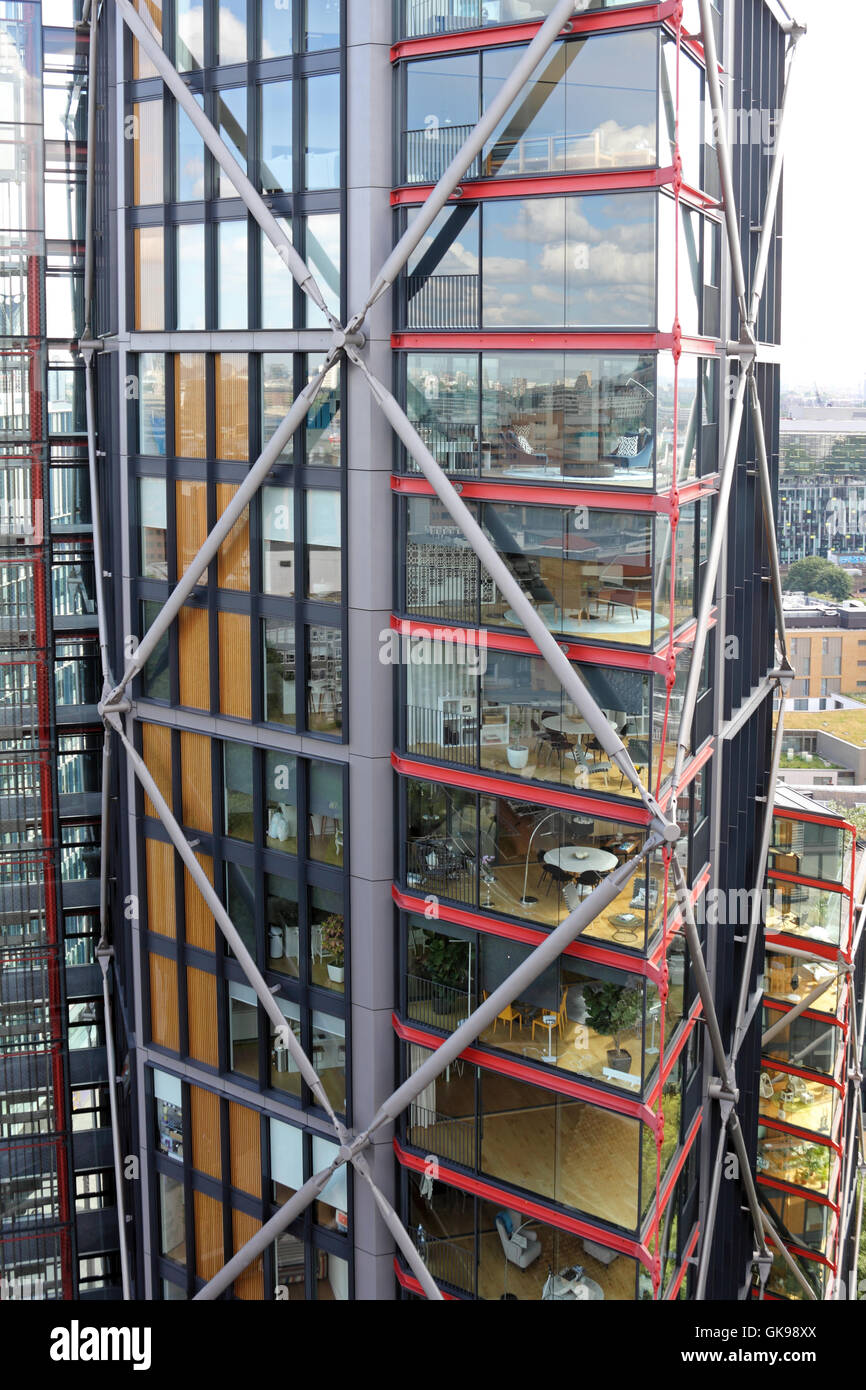 Moderner Glasbau-London, England, UK. Stockfoto