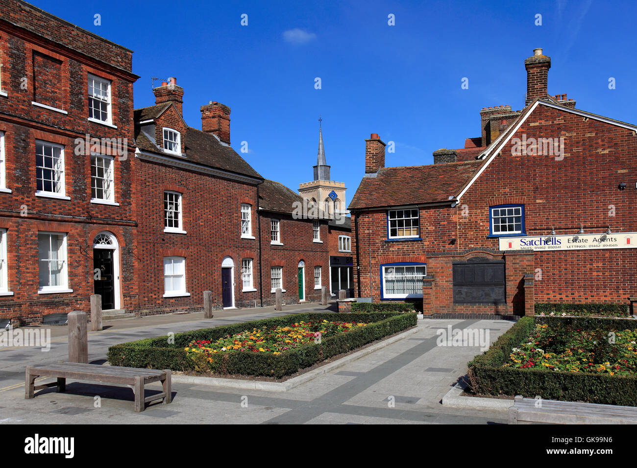 Sommerstadt, High Street, Baldock, Hertfordshire, England Stockfoto