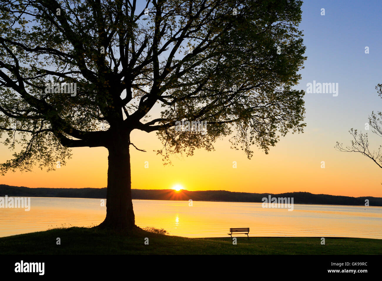 Sunrise, Blick auf die Bucht, Kenlake State Park Resort, Kentucky, USA Stockfoto