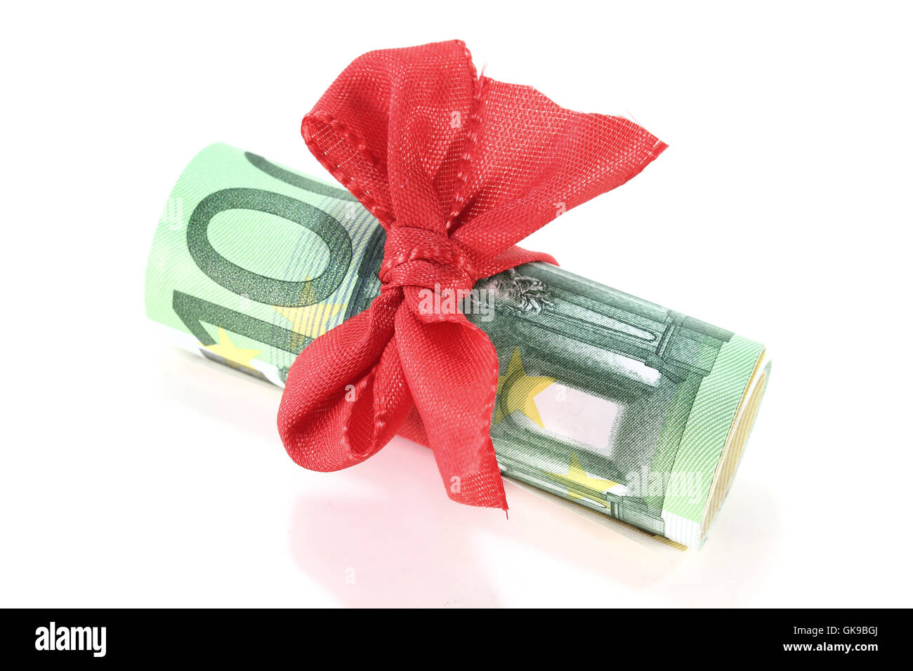 Euro-Scheine mit Band Stockfoto