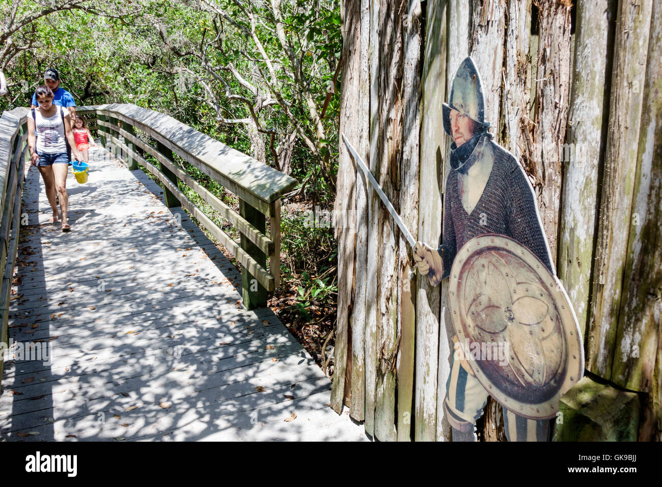 Bradenton Florida, National Park Service, De Soto National Memorial, 1539, Hernando de Soto Landing, spanische Eroberung, Wahrzeichen, De Soto Trail, Promenade, Hisp Stockfoto