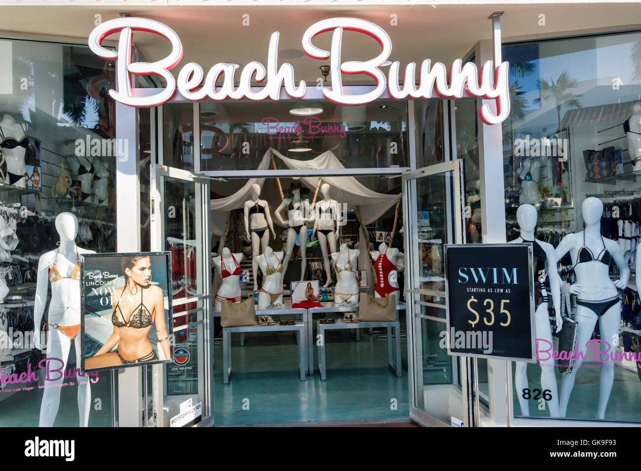 Miami Beach Florida, South Beach, Lincoln Road, Fußgängerzone, Shopping Shopper Shopper Geschäfte Geschäfte Markt Märkte Markt Kauf Verkauf, Einzelhandel zu Stockfoto