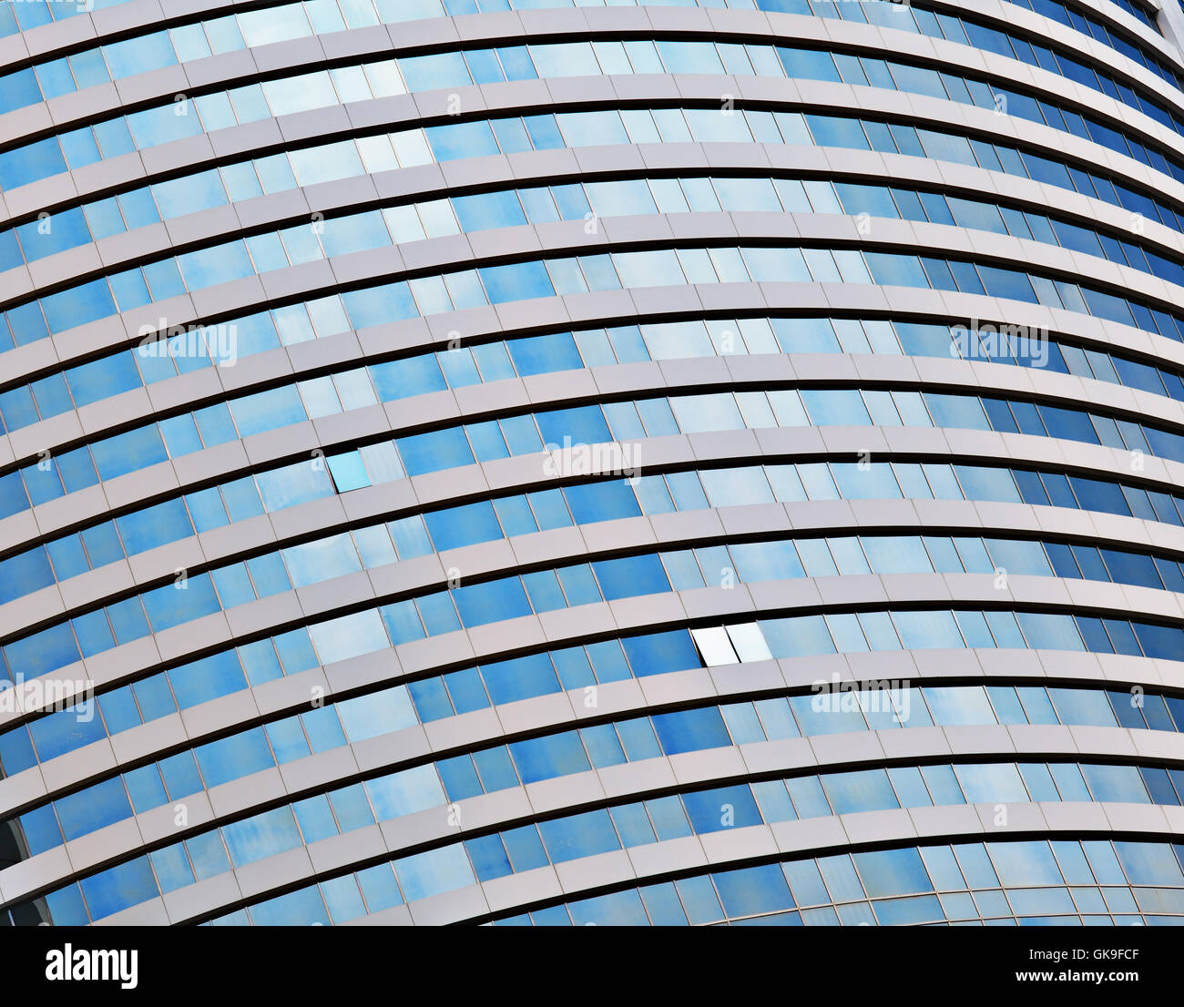 Blauer Turm-Glas Stockfoto