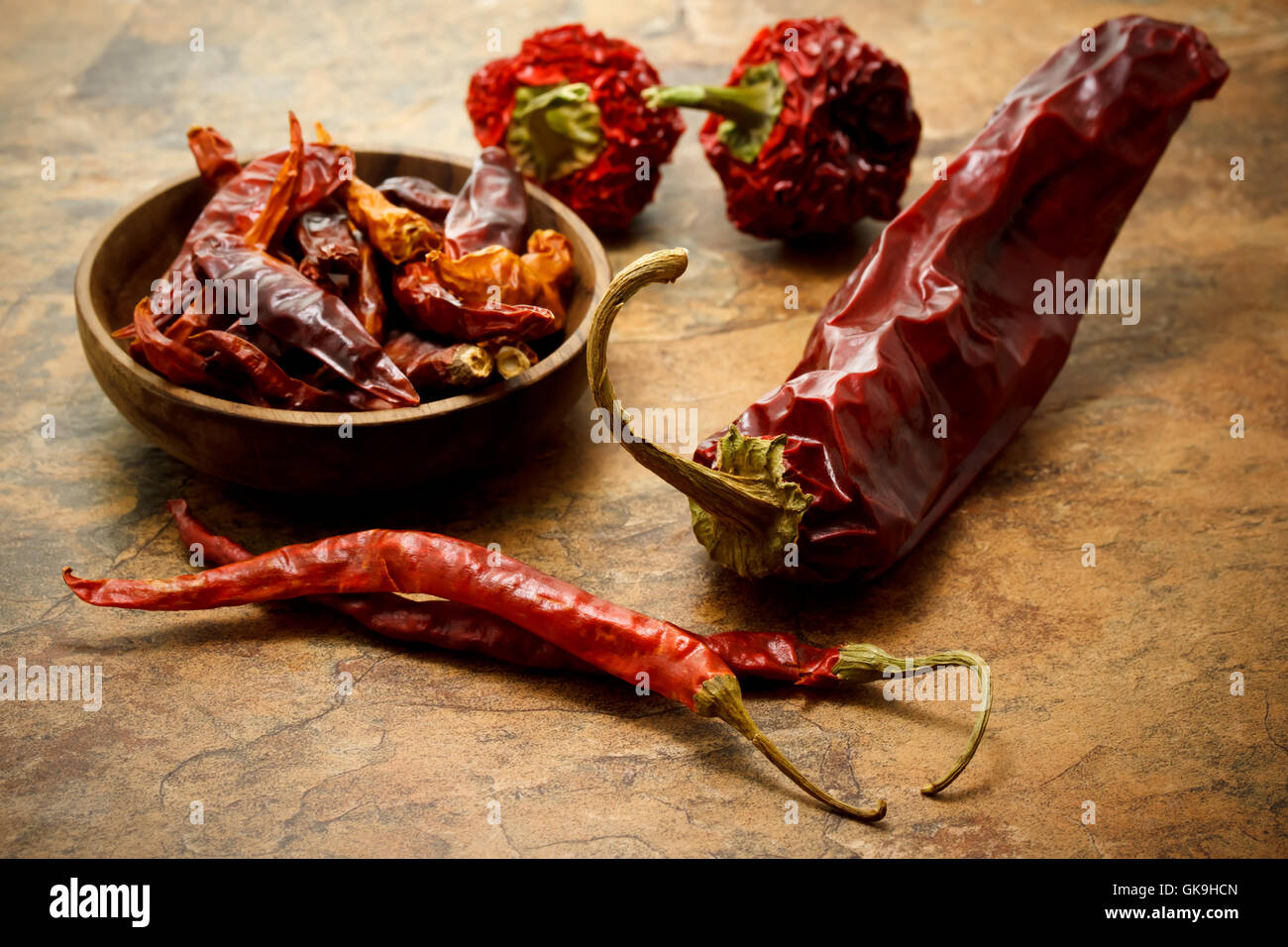 Pfeffer-Paprika-Gewürze Stockfoto