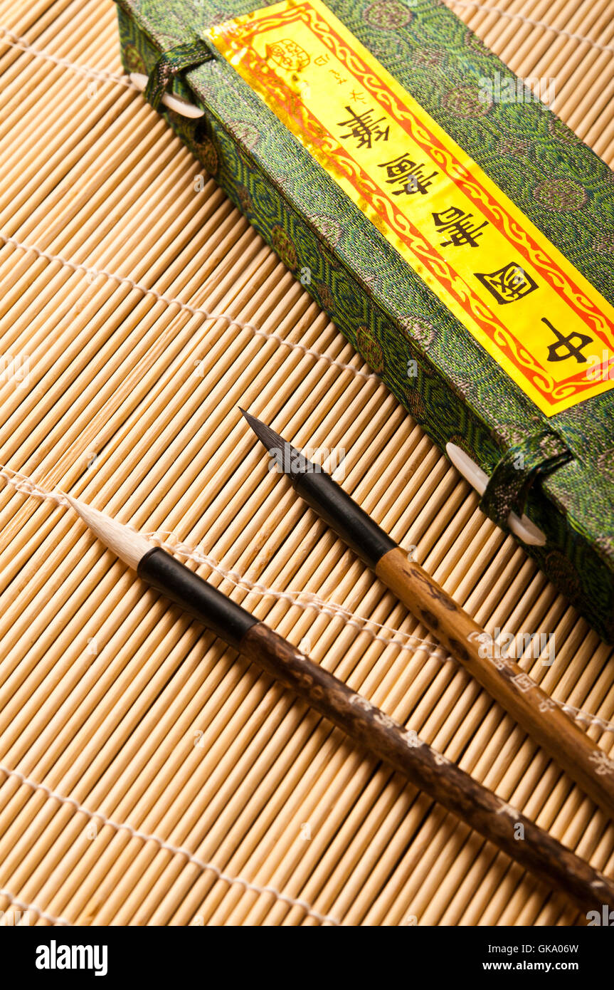 Bürsten für chinesische Kalligraphie Stockfoto