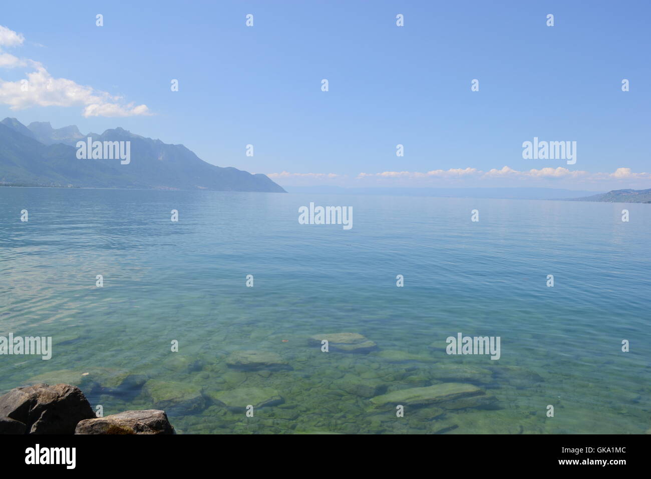 Schönen Sommertag am Genfer See Schweiz Stockfoto