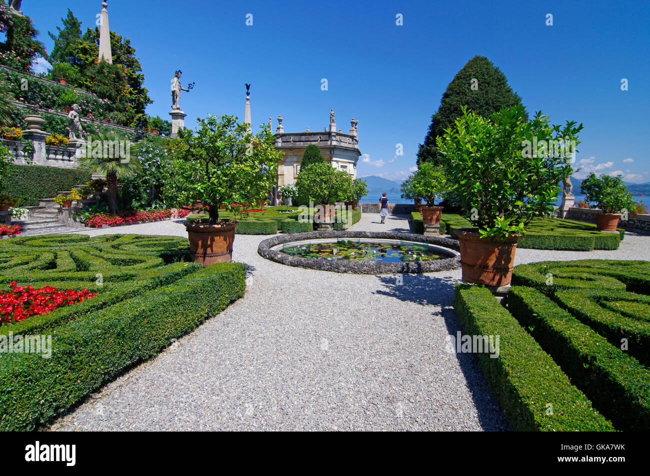 die Gärten der Borromäischen Inseln - Isola Bella - Lago maggiore Stockfoto