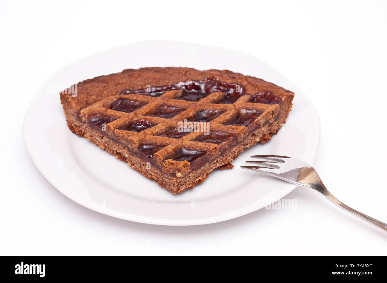 ein Teller mit Linzer torte Stockfoto