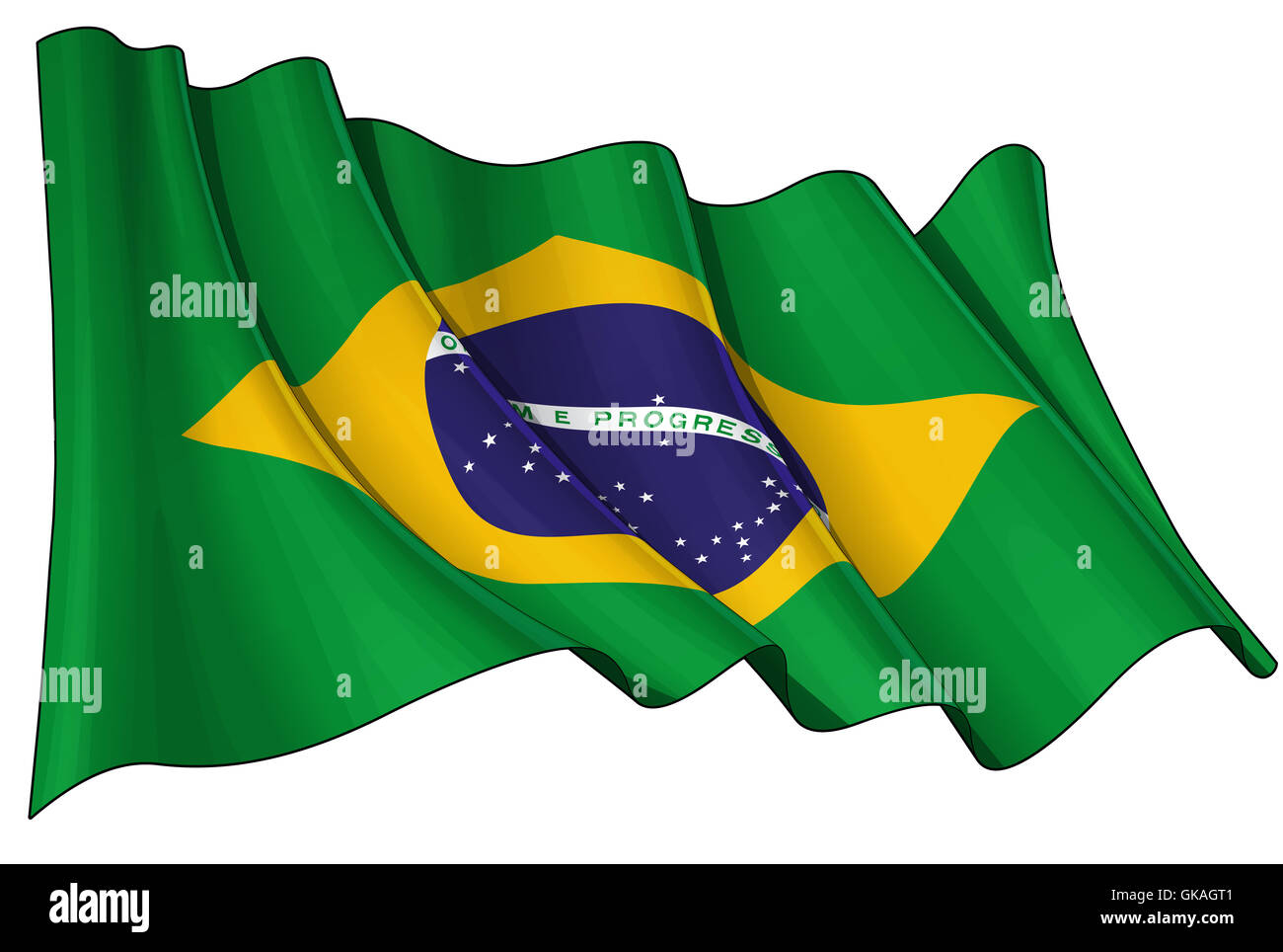 Flagge von Brasilien Südamerika Stockfoto