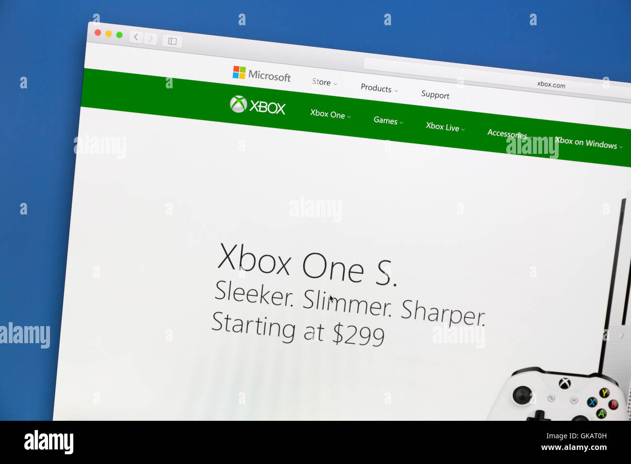 MIcrosoft Xbox One S Webseite Stockfoto
