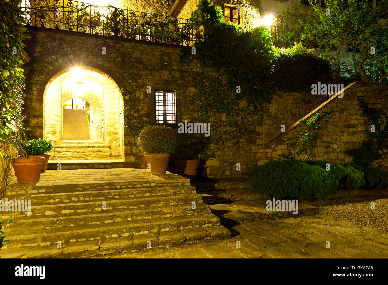 Stadt Stadt Abend Stockfoto