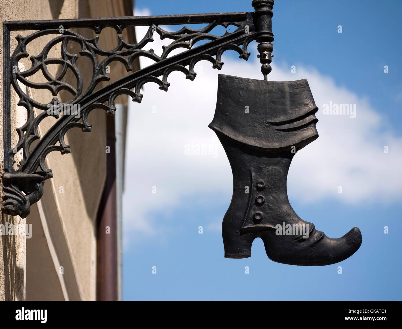 Schild Booten Freiberg Stockfoto