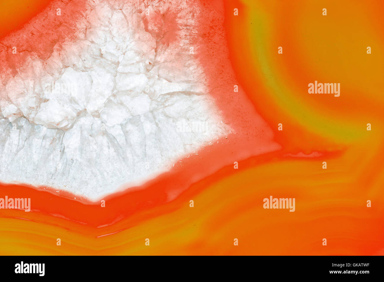 Zusammenfassung Hintergrund - orange Achat Scheibe mineral Stockfoto