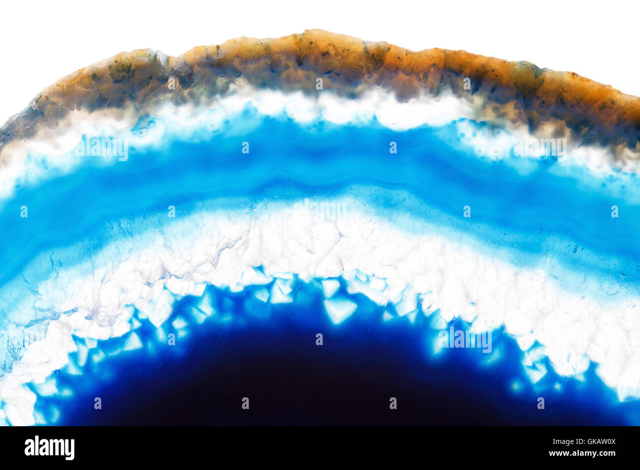 Zusammenfassung Hintergrund - blauen Achat Scheibe mineral Stockfoto