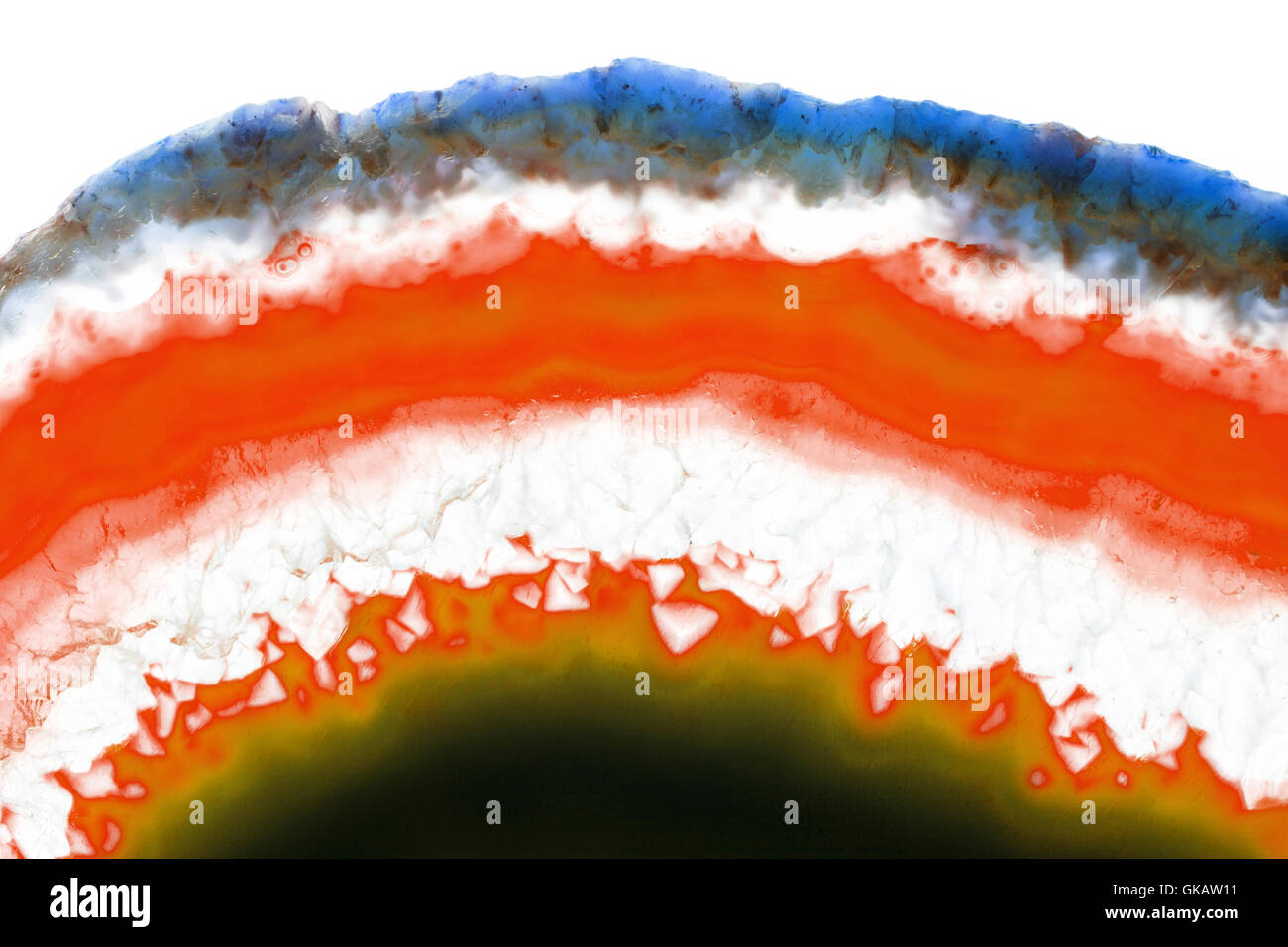 Zusammenfassung Hintergrund - orange Achat Scheibe mineral Stockfoto