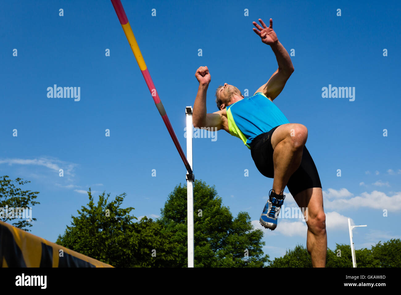 Voltigierer in der Leichtathletik Stockfoto