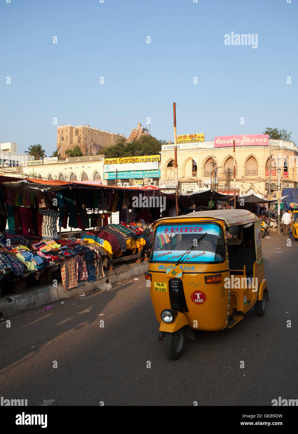 Basar Driver Auto-Rikscha und Basar in Tiruchirappalli, Tamil Nadu, Indien ...